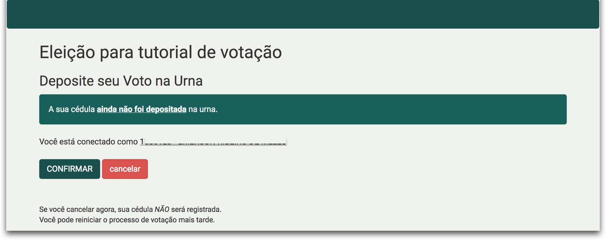 Última chance antes de depositar